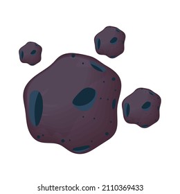 asteroids space galaxy flat icon