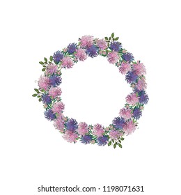 
asters wreath layout template