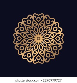 Asthetic Islamic pattern mandala design background vector.