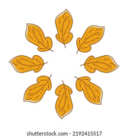 Asthetic Leaf With Outline Vector Design