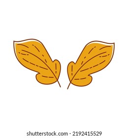 Asthetic Leaf With Outline Vector Design