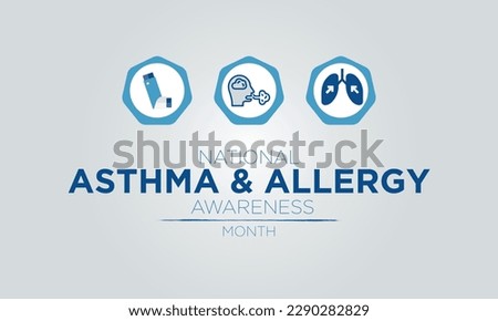 Asthma and Allergy Awareness Month Vector Illustration May Observance. Allergic Asthma and Breathing Troubles During Allergy Season