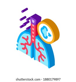 Asthma Attack Color Icon Vector. Isometric Asthma Attack Sign. Color Isolated Symbol Illustration