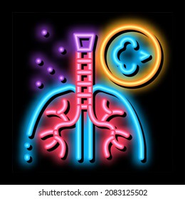 Asthma Attack Neon Light Sign Vector. Glowing Bright Icon Asthma Attack Sign. Transparent Symbol Illustration