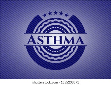 Asthma badge with denim background