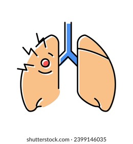 asthma of children color icon vector. asthma of children sign. isolated symbol illustration