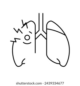 asthma of children line icon vector. asthma of children sign. isolated contour symbol black illustration