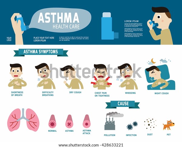 Asthma Disease Vector Infographic Elements Stock Vector (Royalty Free ...