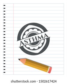 Asthma emblem draw with pencil effect. Vector Illustration. Detailed.