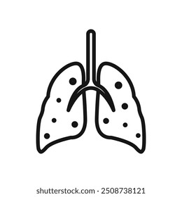 Asthma icon Black line art vector logo