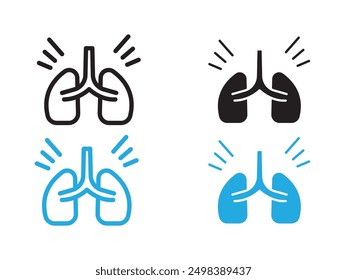 Asthma icon black and white vector outline sign