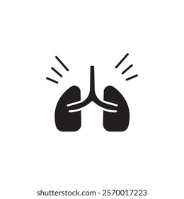Asthma icon black and white vector outline sign