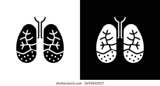 Design-Element für Asthma-Icons. Piktogramm-Symbole.