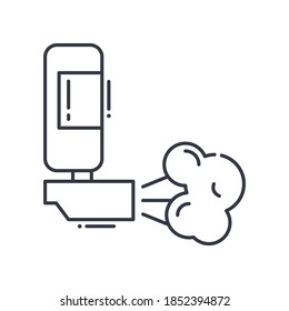 Icono de asma, ilustración lineal aislada, vector de línea delgada, signo de diseño web, símbolo de concepto de contorno con trazo editable sobre fondo blanco.