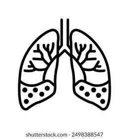 Asthma-Symbol lineares Logo-Zeichen in Schwarz-Weiß