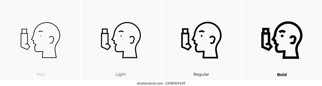 asthma icon. Thin, Light Regular And Bold style design isolated on white background