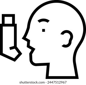 asthma icon. Thin linear style design isolated on white background