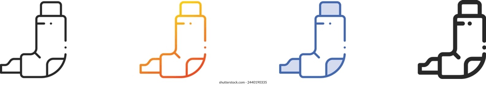 Icono de asma.Diseño lineal delgado, degradado, trazo azul y estilo audaz aislado sobre fondo blanco