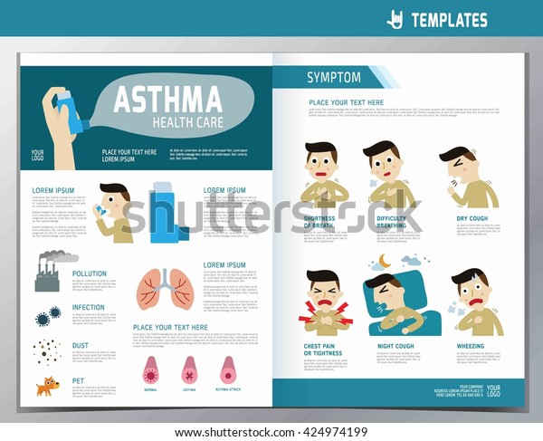 Asthma Infographic Flyer Template Size Stock Vector Royalty Free