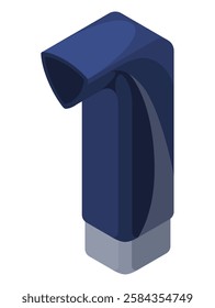 Asthma inhale isometric. Asthma spray realistic icon. Medical device for treatment respiratory diseases, flu. Inhaler for asthmatic isolated on white background