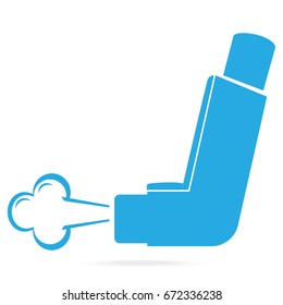 Asthma Inhaler Blue Icon. Medicine Symbol Illustration