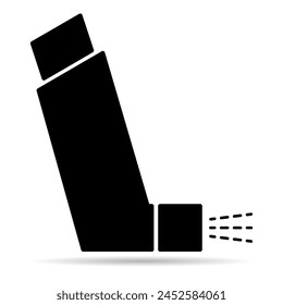 Asthma inhaler design shadow icon, medicine health care sign, graphic vector illustration .