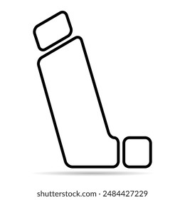 Asthma inhaler design shadow icon, medicine health care sign, graphic vector illustration .