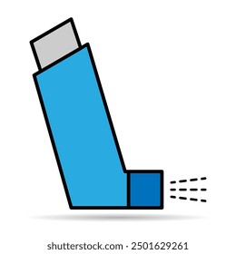 Asthma inhaler design shadow icon, medicine health care sign, graphic vector illustration .