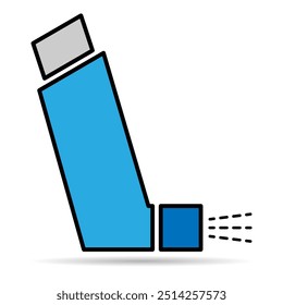 Design-Schattensymbol für Asthma-Inhalator, medizinisches Gesundheitszeichen, grafische Vektorgrafik .