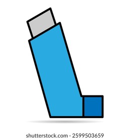 Asthma inhaler design shadow icon, medicine health care sign, graphic vector illustration .