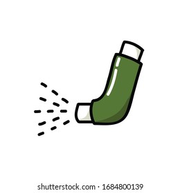 asthma inhaler doodle icon, vector illustration
