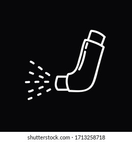 asthma inhaler doodle icon, vector illustration