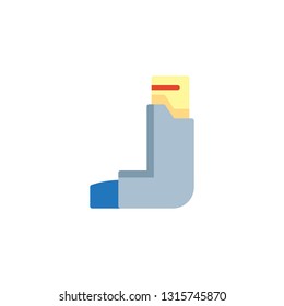 Asthma inhaler flat icon, vector sign, colorful pictogram isolated on white. Inhalator symbol, logo illustration. Flat style design