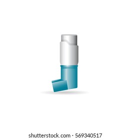 Asthma Inhaler Icon In Color. Breath Relieve Help