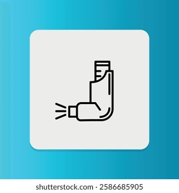 Asthma Inhaler icon. Editable stroke. Vector illustration