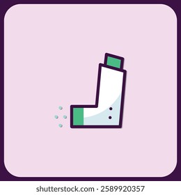 Asthma Inhaler Icon: Flat Design Medical Illustration