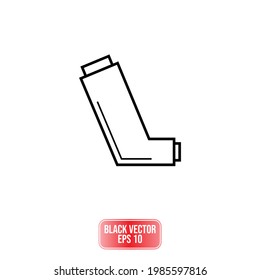 asthma inhaler line icon flat style isolated on white background