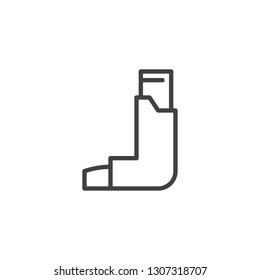 Asthma inhaler line icon. linear style sign for mobile concept and web design. Inhalator outline vector icon. Symbol, logo illustration. Pixel perfect vector graphics