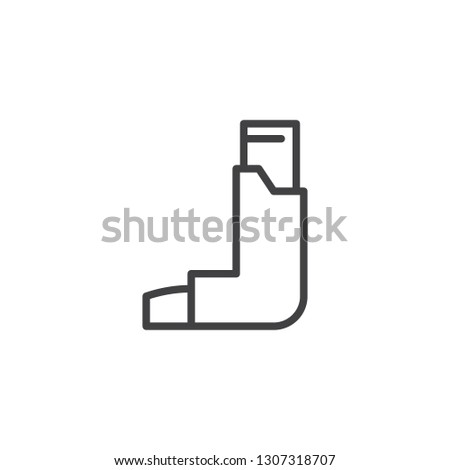 Asthma inhaler line icon. linear style sign for mobile concept and web design. Inhalator outline vector icon. Symbol, logo illustration. Pixel perfect vector graphics