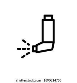 asthma inhaler line icon, vector illustration