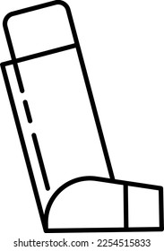 Asthma, inhaler, medical vector icon on transparent background. Outline Asthma, inhaler, medical vector icon