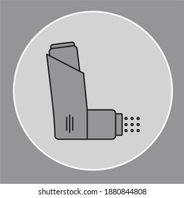 Icono del vector del inhalador de asma. EPS 10 