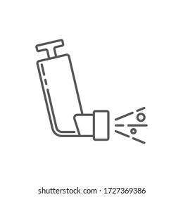 Asthma inhaler vector icon symbol isolated on white background
