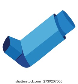 Asthma inhaler vector illustration in flat design representing respiratory health medical treatment breathing support and healthcare awareness concept