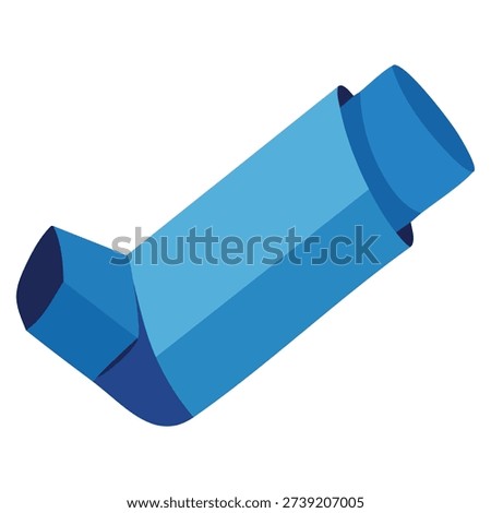 Asthma inhaler vector illustration in flat design representing respiratory health medical treatment breathing support and healthcare awareness concept