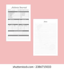 Asthma Journal Printable | Asthma Journal Log | Asthma Journal Log Book Template