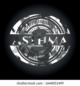 Asthma on grey camo pattern