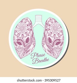 Asthma problems. World Asthma Day. Stickers Template.