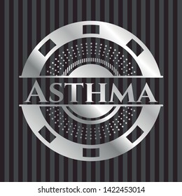 Asthma silver badge. Vector Illustration. Mosaic.