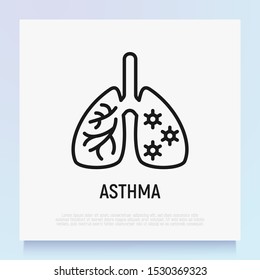 Asthma thin line icon. Inflammatory in lungs. Modern vector illustration for medical clinic.